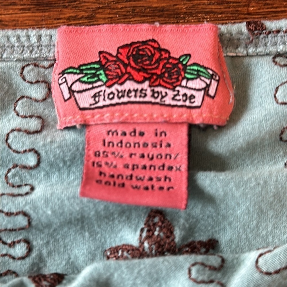 Girls Flowers by Zoe light blue and brown skirt size S - Picture 2 of 7